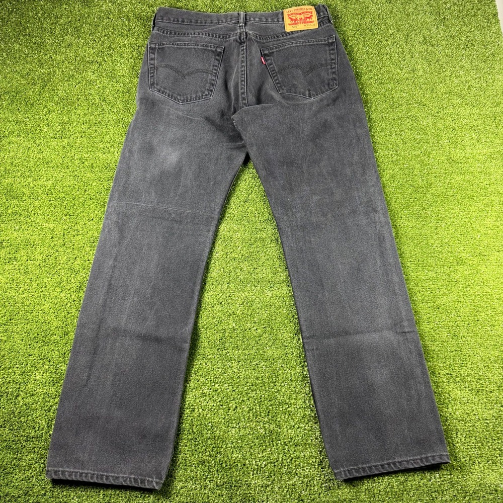 Levis 505 Regular Fit Jeans Mens 34x32 Faded Black Straight Leg Denim 00505-0260